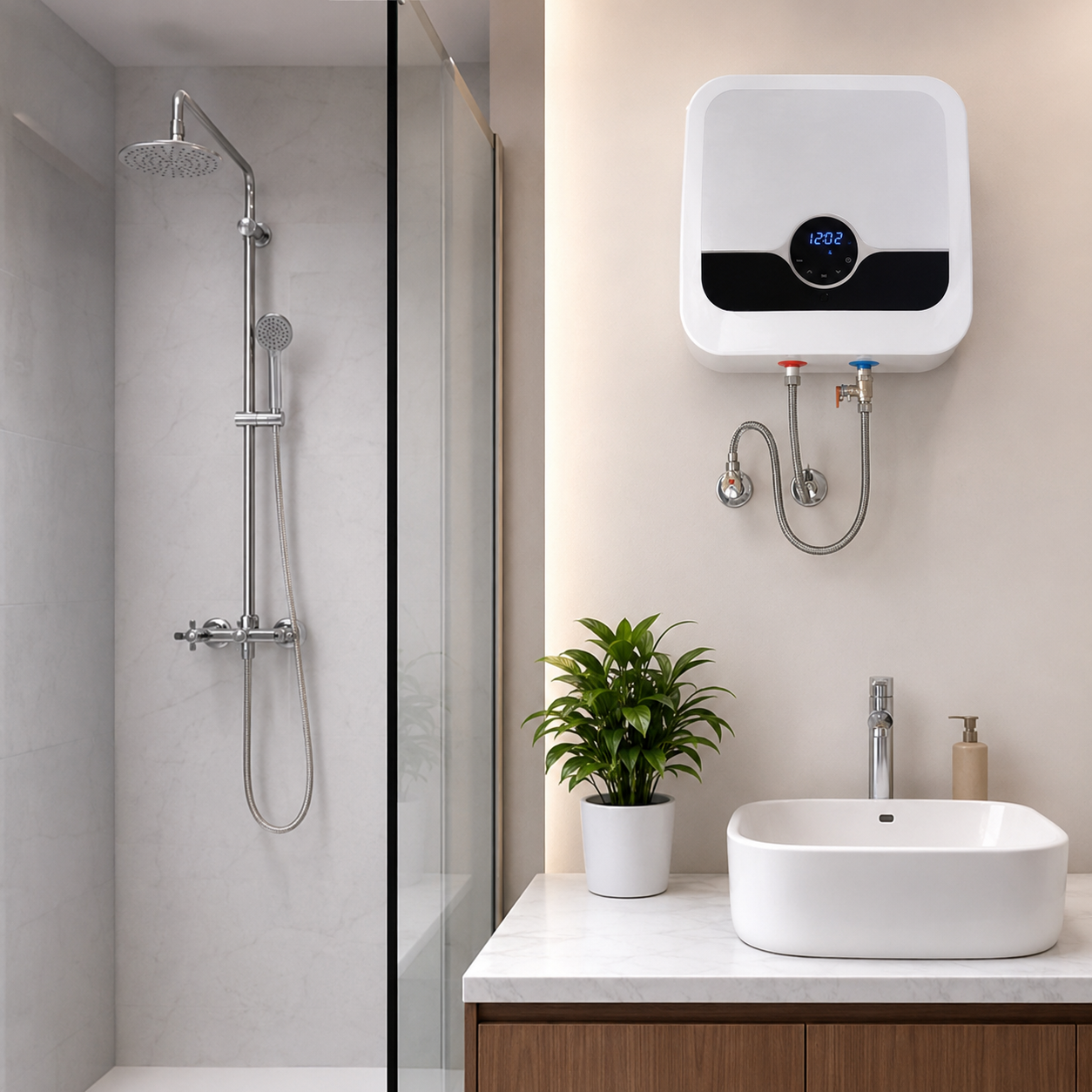 Water heater hemat listrik di kamar mandi