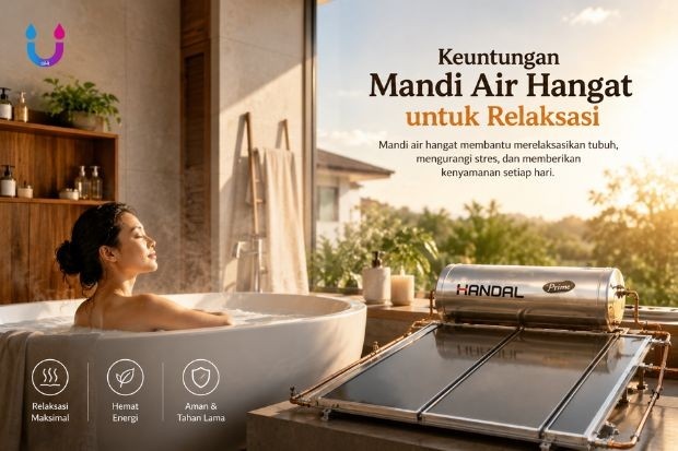 Keuntungan merendam kaki dengan air hangat untuk relaksasi tubuh menggunakan solar water heater modern di rumah