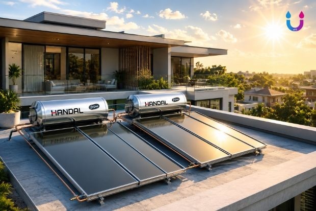Pemanas Air Berkualitas untuk Kenyamanan Rumah Modern dengan sistem solar water heater Handal yang menghadirkan air hangat stabil, hemat energi, dan mendukung gaya hidup modern