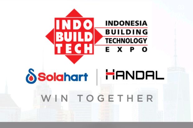 Booth Dealer Handal di IBT ICE BSD siap menyambut pengunjung untuk mengenal solar water heater modern dan solusi air hangat